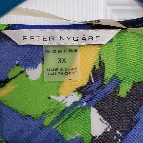 Faux wrap top with tie, plus size, bright colours - Picture 2 of 6